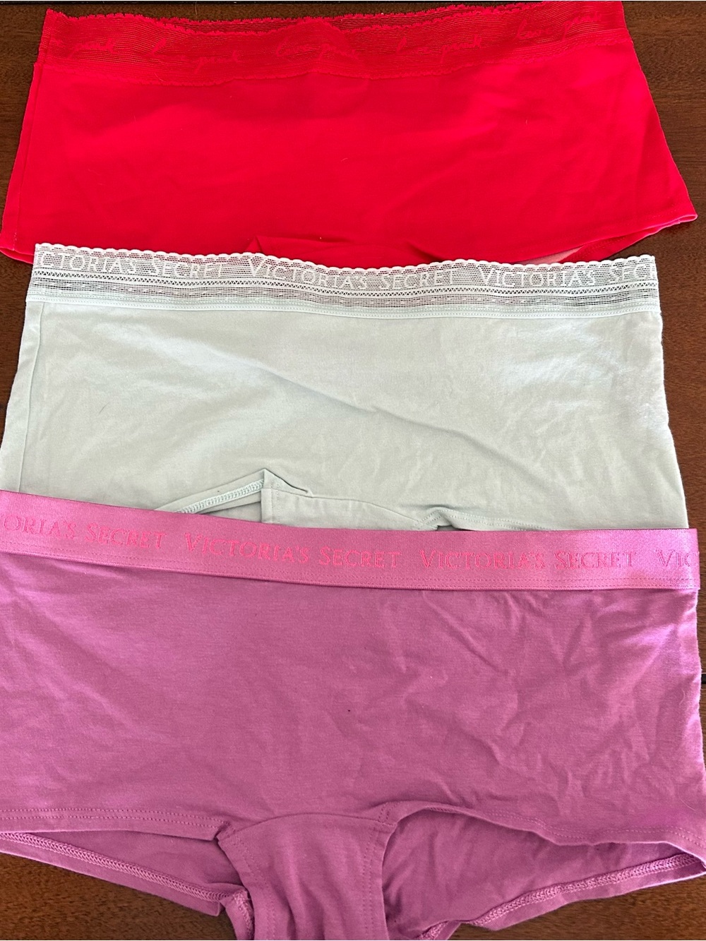 NWT Victoriaās Secret & PINK Boyshort Panties Lot of 3 ā Medium